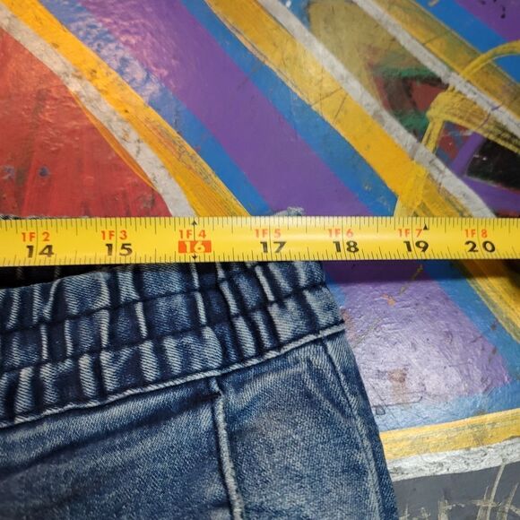 PacSun Active Stretch distressed blue jogger jeans w drawstring & ankle zippers - Picture 5 of 9